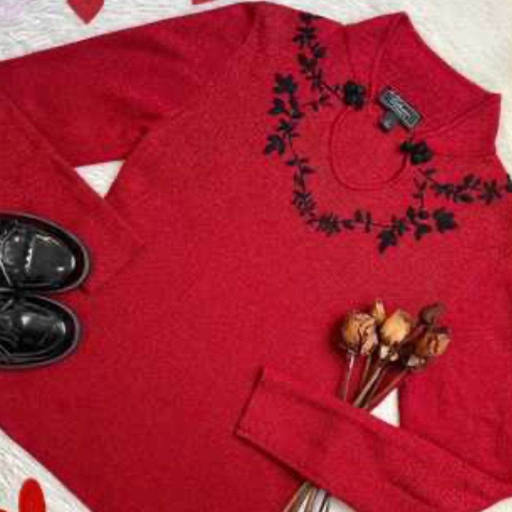 Dressbarn Red Cowl Neck Sweater #1354